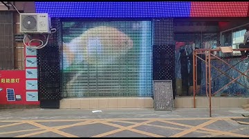 led transparent mesh display for building facade