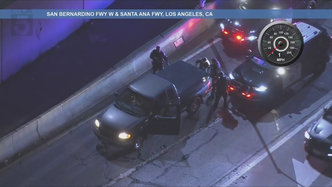 Suspect arrested after police chase out of Inland Empire - YouTube
