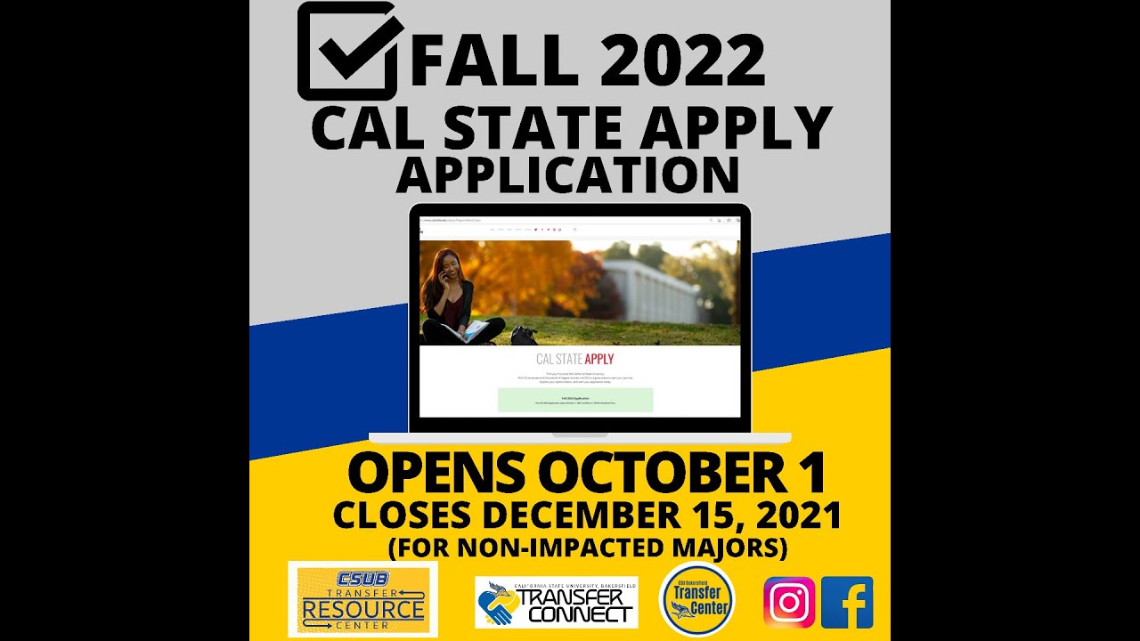 CSUB Fall 2022 Cal State Apply Application YouTube