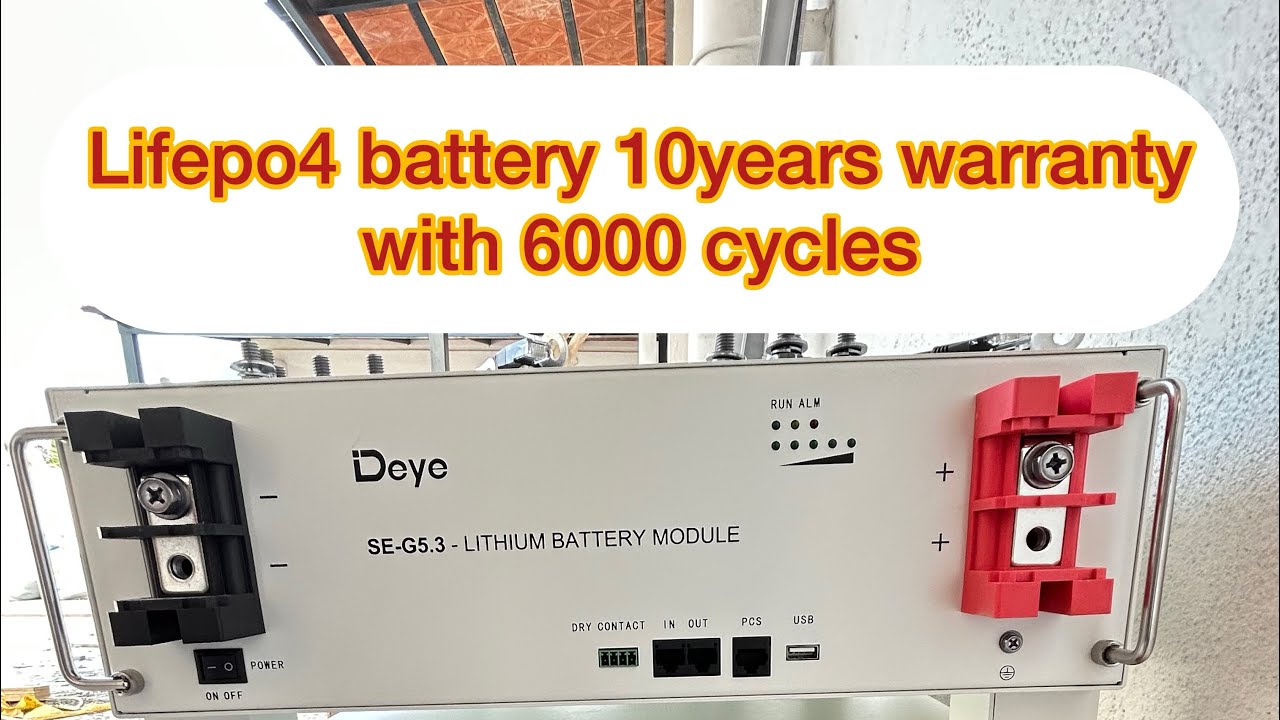 Deye battery 51.2v 100ah, 10 years warranty or 6000 cycles whichever