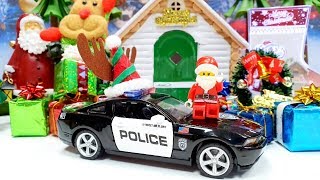 Christmas story with Santa police car toys