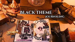 🖤ASMR🖤 Black theme journaling | journal with me | no talking no music #relaxing #sleep #satisfying