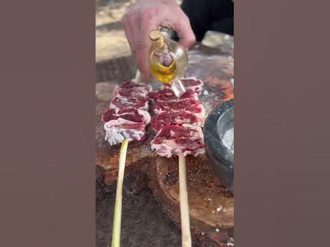 Кавказский шашлык в жировой сетке - YouTube