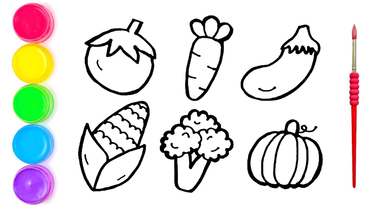 Desenhar Legumes - How To Draw Vegetables🥬 Best Kids Video