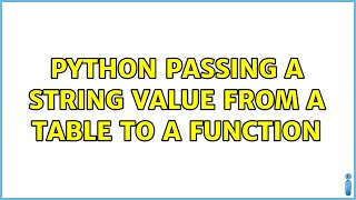 Python passing a string value from a table to a function Wealth