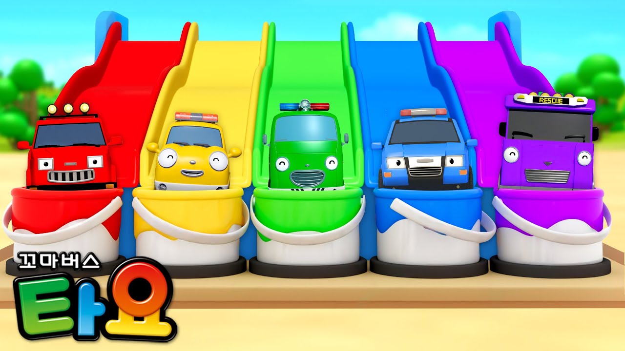 [60분] 알록달록 무지개 색깔 놀이 l 빨주노초파남보 l 색깔 배우기 l 놀면서 배워요 l 꼬마버스 타요