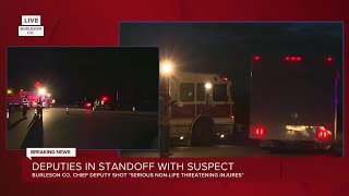 Burleson County Chief Deputy shot, standoff ongoing on