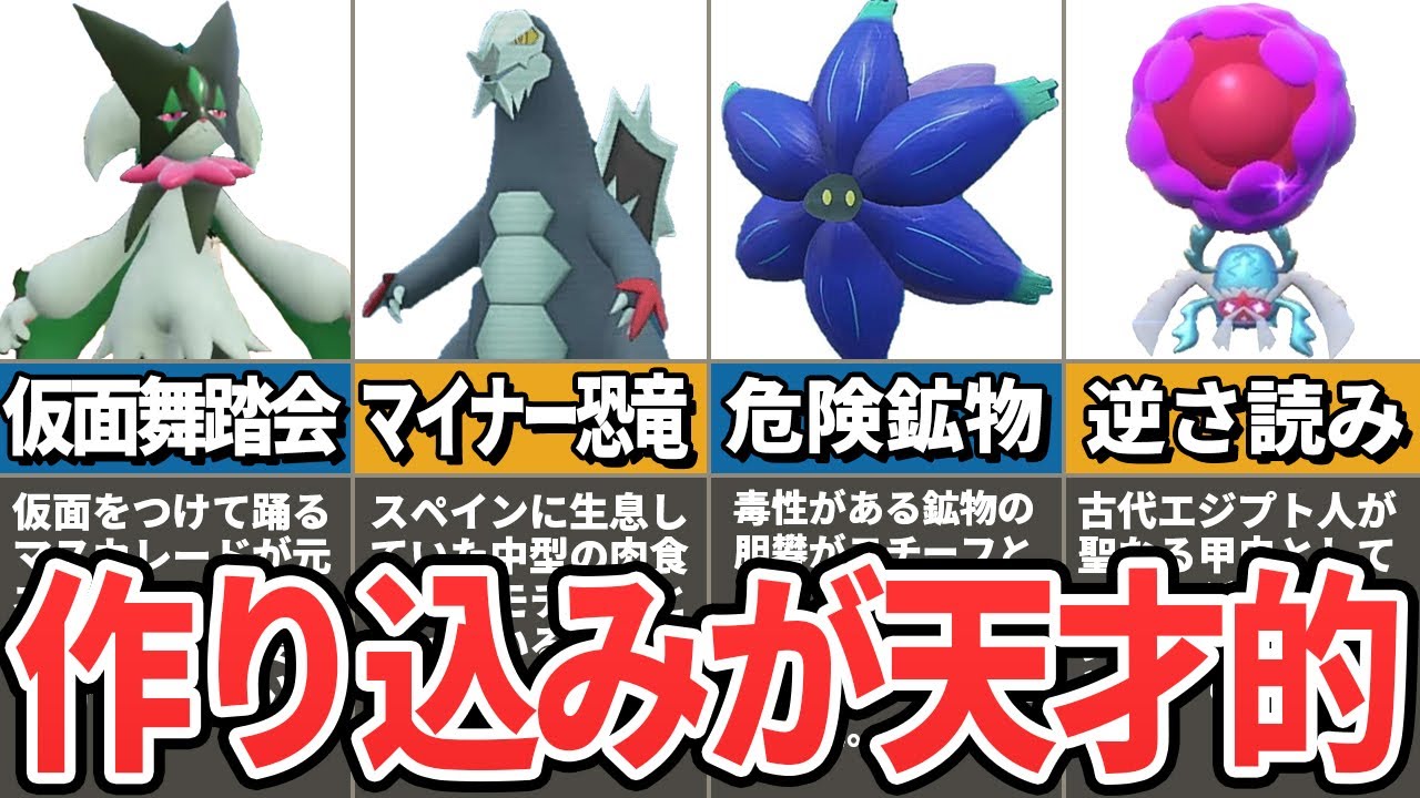 ポケモンsv 99 予想不可能 公式が天才的すぎる新ポケモンの難解モチーフ8選 Youtube