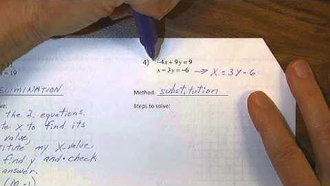 Algebra 1 Systems Review Choose a Method and Explain (3, 4)