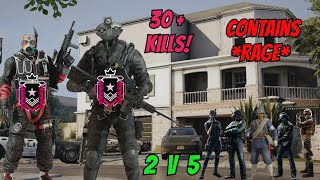 (2v5) 2 Top Champions vs. 5 Sweaty Fans *RAGE* (30+ Kills) - Rainbow Six Siege