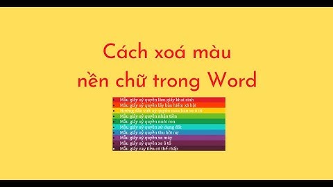Cách xoá màu nền chữ trong Word