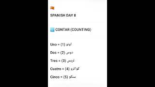 Learn Spanish Counting 1–5 | Uno Dos Tres | Urdu Pronunciation 🇪🇸