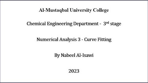 Numerical Analysis 3 - Curve Fitting