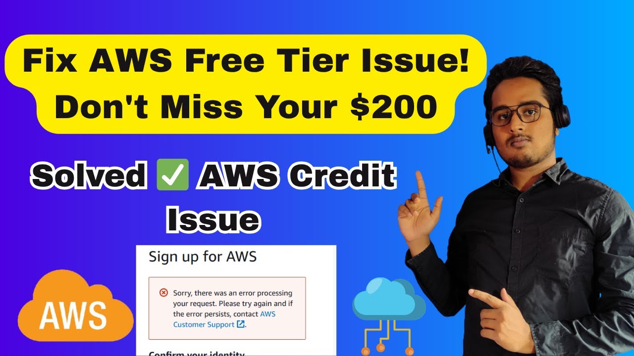 Как исправить ошибку создания аккаунта AWS (пошаговое руководство) | Проблема с кредитом на сумму...