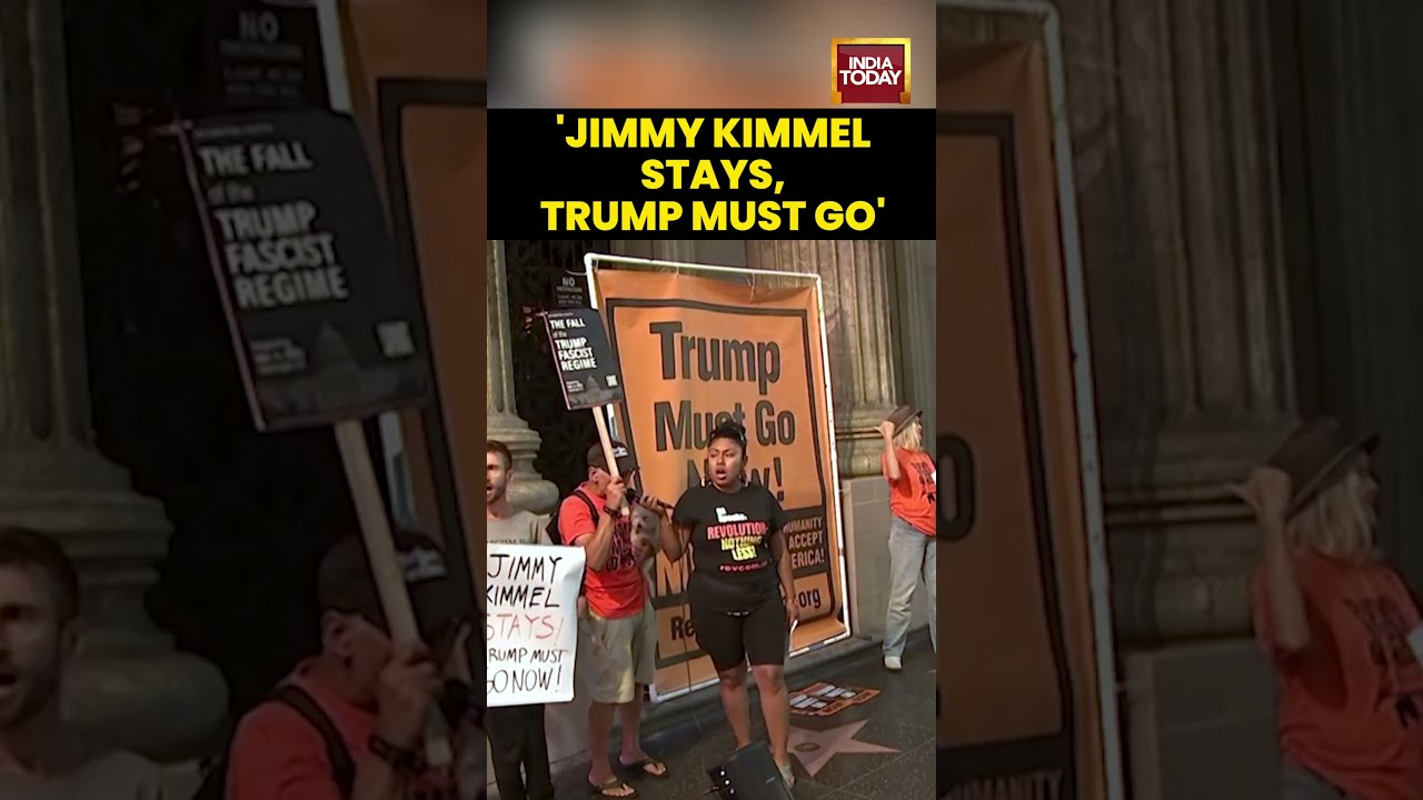 Trump Must Go People Protesting For Jimmy Kimmel After ABC S Shocking Move India Today