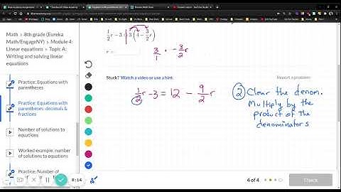 KA - Equations with parentheses: decimals & fractions