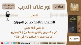 ما معنى قوله تعالى (مرج البحرين يلتقيان بينهما برزخ لا يبغيان) وما هما البحران المقصودان في الآية؟