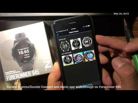 Garmin Connect/Express, Watchfaces and music app walkthrough on Forerunner 945