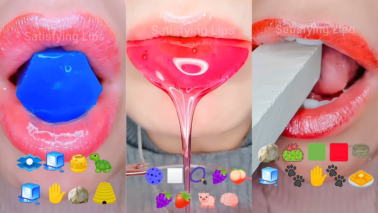 EXTREMELY RELAXING EATING EMOJI FOOD CHALLENGE Satisfying Layered ASMR Sounds! Mukbang 먹방