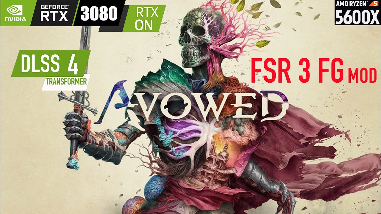 Avowed  RTX 3080  Epic Settings Ray Tracing 1440p  DLSS4  FSR3 Frame Generation Mod