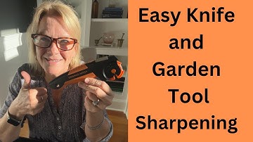 Knife and Garden tool sharpening with the Orange Ninja All in 1 Tool Sharpener