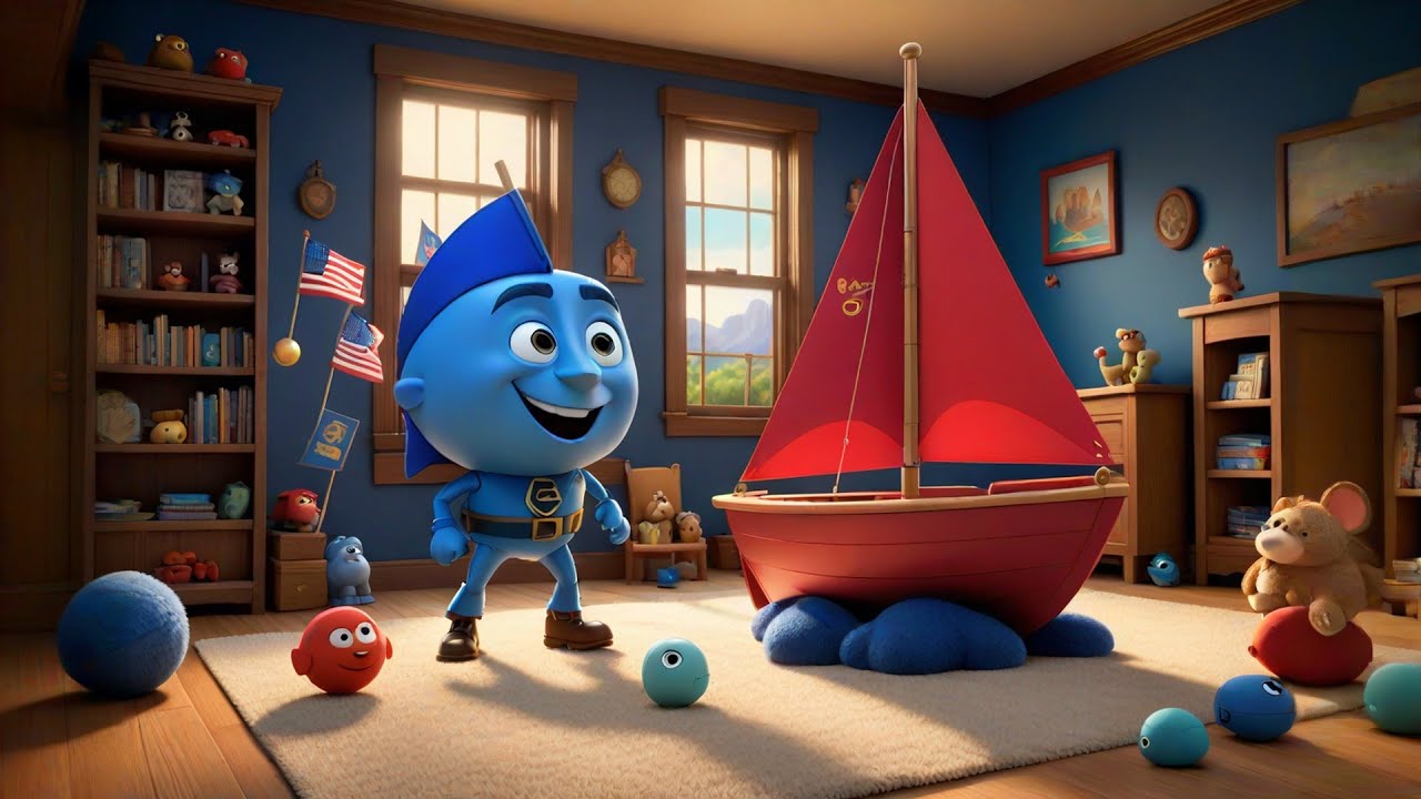 Four Toy Boats Sail Across the Floor | Floating Song for Kids | Nursery Rhymes and Counting Fun