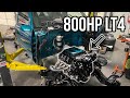 The 800HP LT4 is IN!! 1993 Chevy truck build process. Huge step to finishing.