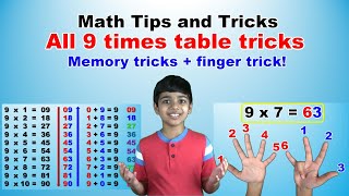 9 Times Multiplication Table All Memory and Finger Tricks | Easy and fastest way