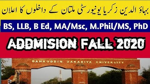 How to Apply Online Admission System BZU Multan | Admission Fall 2020 | BS, LLB, MA, M.Phil, Ph.D