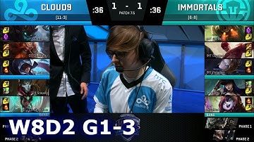 Cloud 9 vs Immortals Game 3 | S7 NA LCS Spring 2017 Week 8 Day 2 | C9 vs IMT G3 W8D1