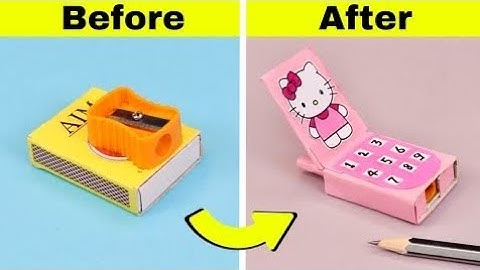 DIY Hello kitty sharpener box like phone with matchbox || How to make sharpener box with matchbox