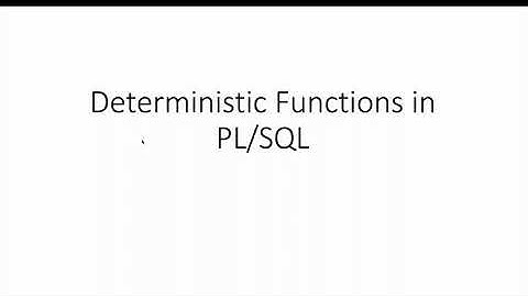 deterministic functions in oracle
