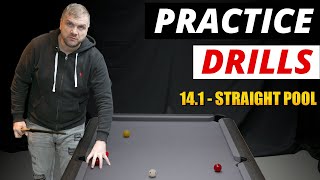 14.1 - Straight Pool Practice Drill | 8 Ball pool tips and techniques