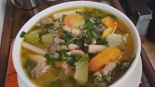 Chicken Sweet And Sour Soup With Mixed Fresh Vegetables-Cooking Delicious Lunch In Cambodian Family