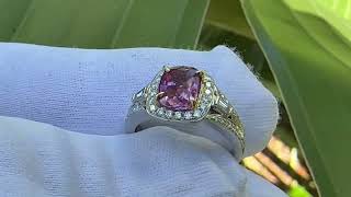 natural pink sapphire ring 3550v #pinksapphirering #sapphireengagementring #sapphirering