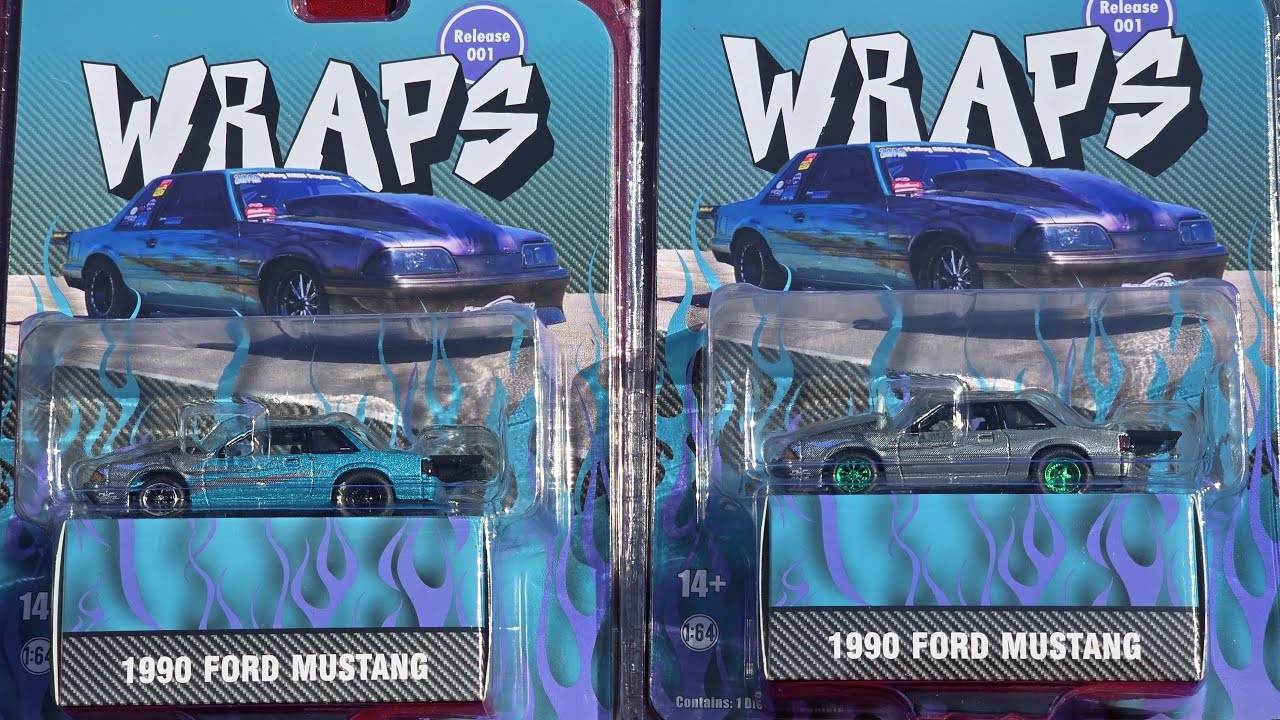 GreenLight Collectibles Ford Mustang Fox 1990 1/64 | Édition Limitée Wraps | Diecast Neuve