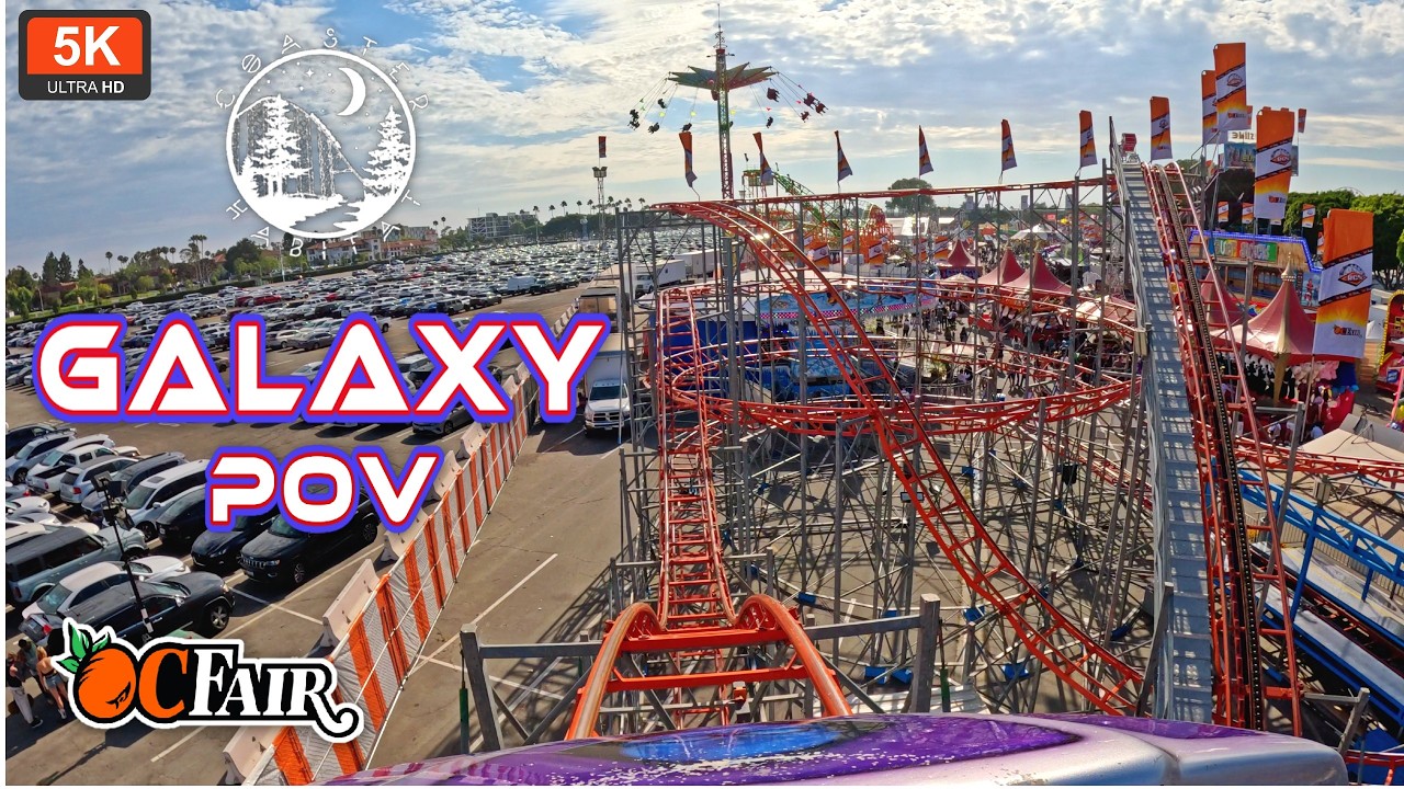 Galaxy Front Seat On Ride POV 5K 60FPS UHD | OC Fair Pinfari Galaxi | Orange County, California