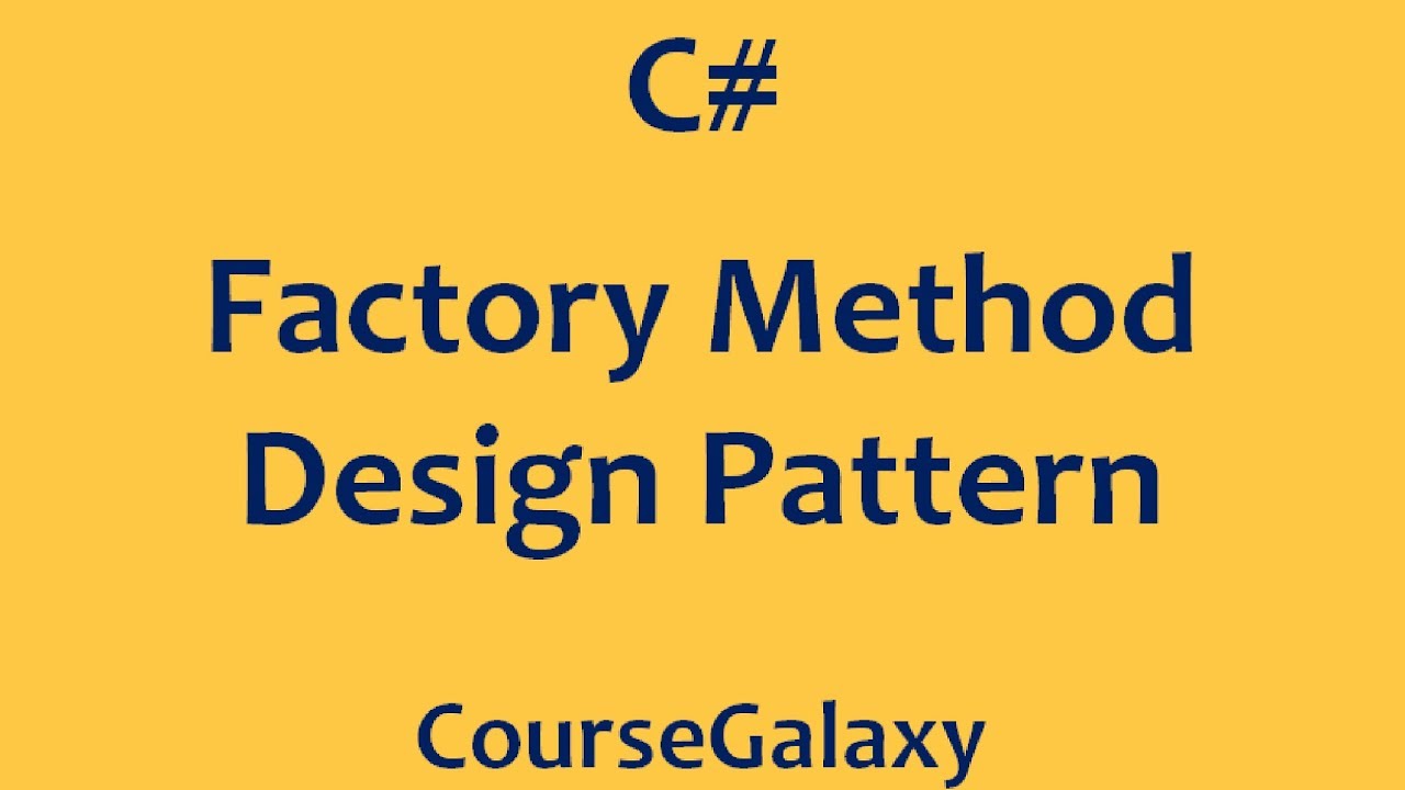 Factory Method Design Pattern In C# - YouTube