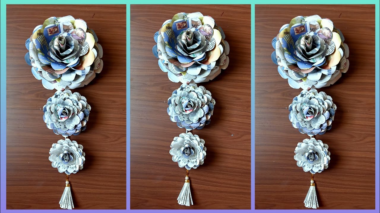 Newspaper Wall hanging/ Best Out Of Waste/ Newspaper Craft/ DIY Wall Hanging/ Waste Material