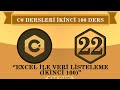 C# Ders 22 Excel İle Veri Listeleme (İkinci 100)