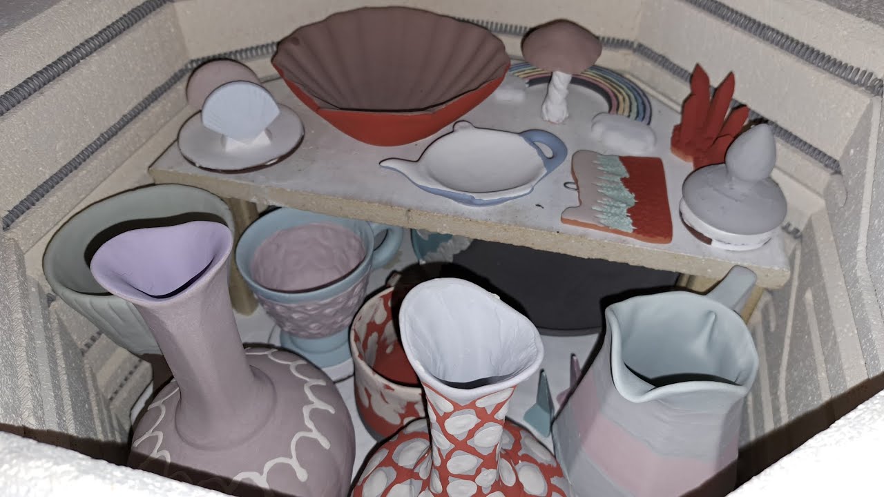 Red Eft Designs Glaze Kiln Opening 11 Bowls, Vases, Mugs, with all Glaze Combinations