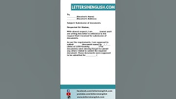 Late Submission of Documents Cover Letter