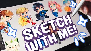 Sketching ALL my Current OCs! | Sketch with Me!