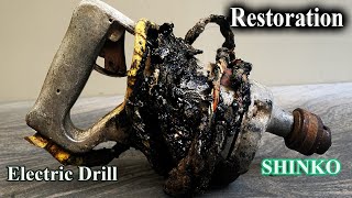 Restoration/ Very Old Model Mini Electric Drill Rescue Shinko/Japan/Antique Drill Restoration