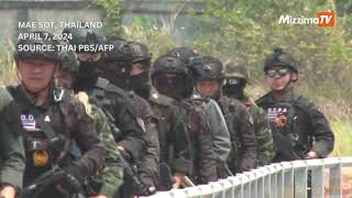 Thai soldiers patrol border as fighting intensifies in Myanmar