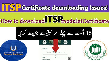 how to download itsp module 1 certificate|itsp certificate downloading issues|itsp certificate