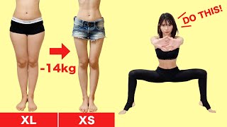 [From XL to XS] Make Thighs Thinner With -14 kg! Super 10 Minutes Training That I Did!