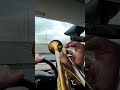 When a trumpet player is driving