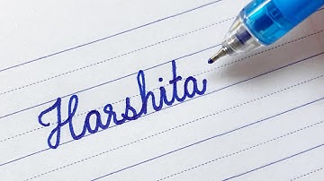 "Harshita" Beautiful name in Cursive handwriting | i Write #Shorts