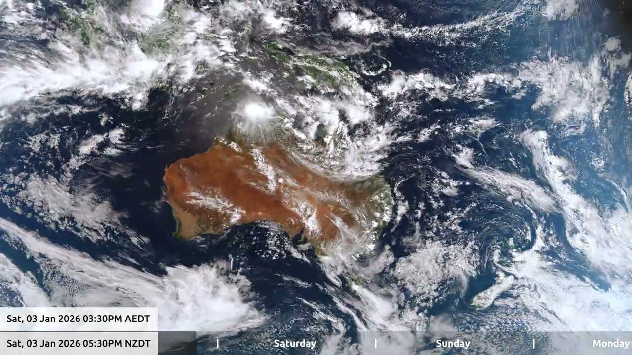6 Jan 2026, 5 day weather timelapse Australia / New Zealand